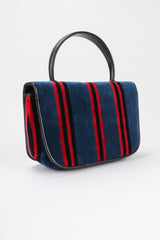 Recess Los Angeles Vintage Bienen-Davis Striped Velvet Mini Flap Roberta Bag