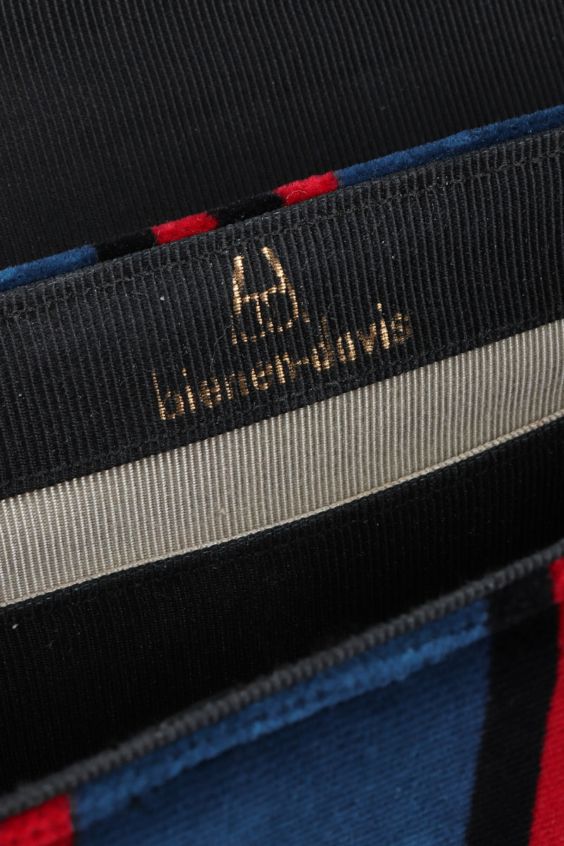 Recess Los Angeles Vintage Bienen-Davis Striped Velvet Mini Flap Roberta Bag