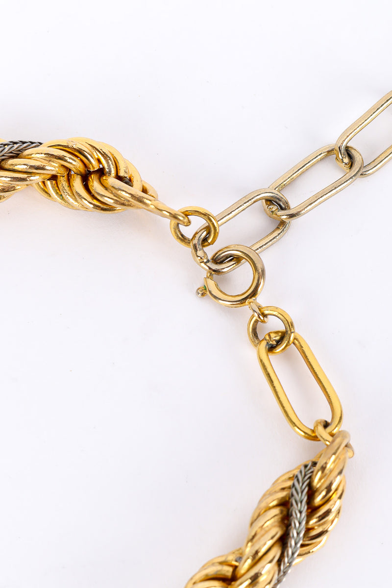 chunky chain necklace with contrasting chain tassel pendant clasp @recessla