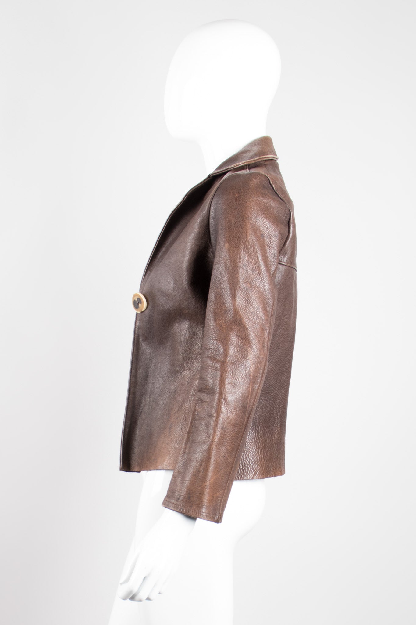 Neely Mack Design SF Shrunken Leather Aviator Blazer