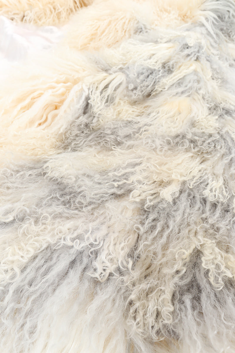Vintage Neiman Marcus Ombré Stripe Mongolian Fur Coat fur close @ Recess LA