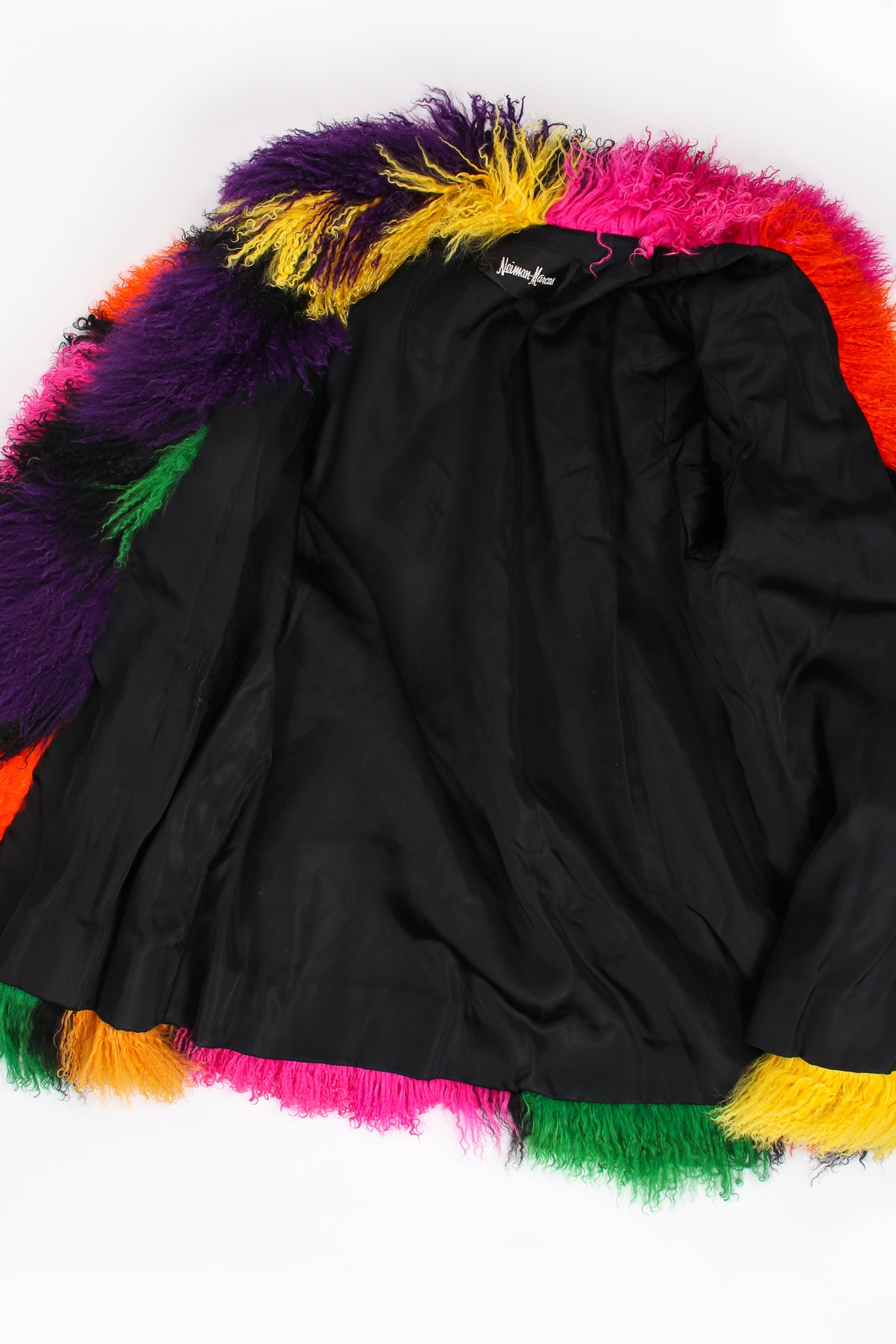 Vintage Neiman Marcus Rainbow Mosaic Mongolian Fur Coat – Recess