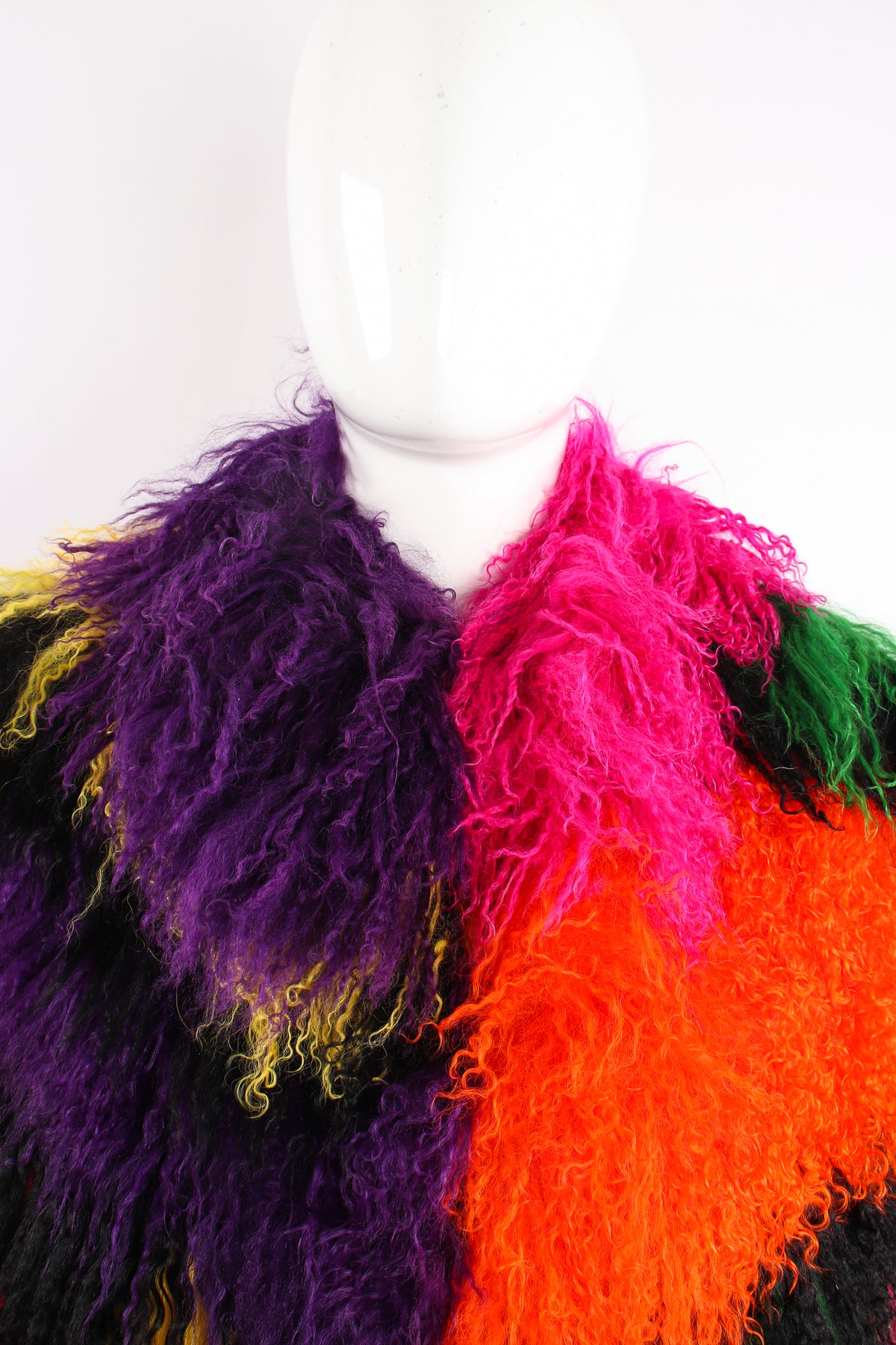 Vintage Neiman Marcus Rainbow Mosaic Mongolian Fur Coat – Recess