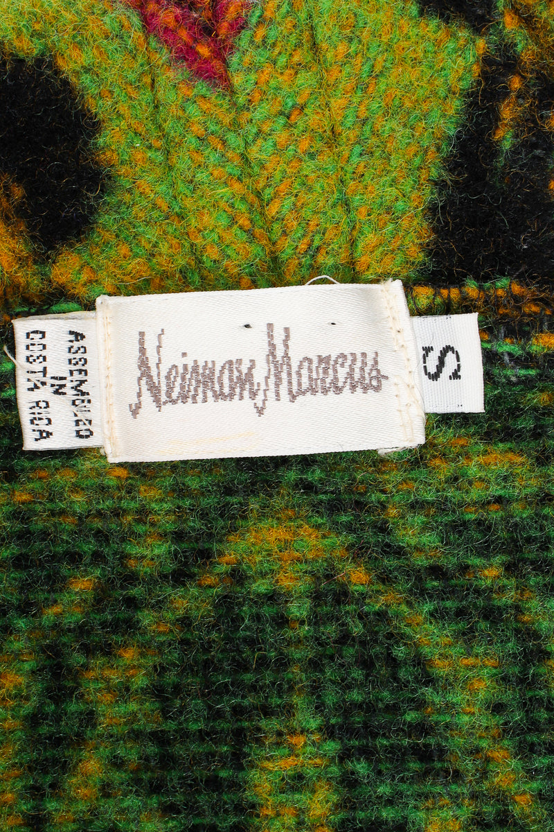 Vintage Neiman Marcus Brushed Wool Stripe Cocoon Coat label at Recess Los Angeles