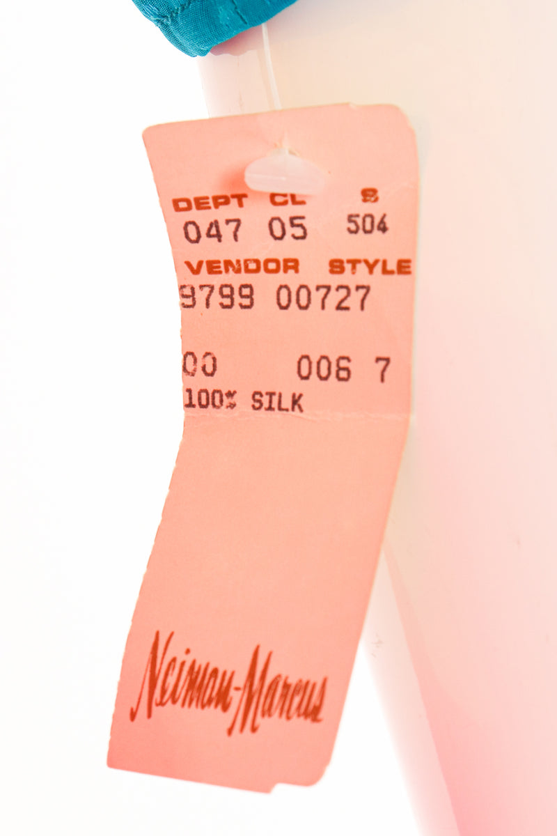 Vintage Neiman Marcus deadstock Silk Tiered Top & Skirt Set Original Tag at Recess LA