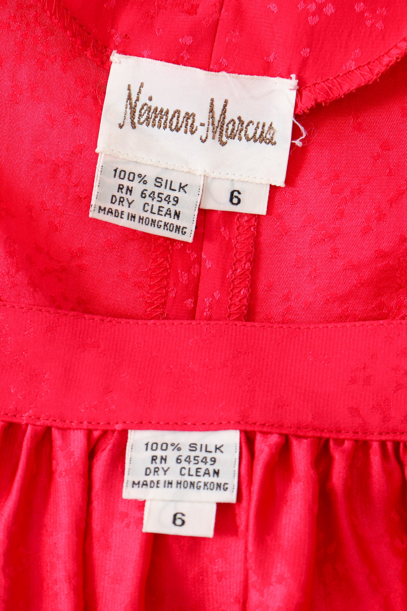 Vintage Neiman Marcus deadstock Silk Tiered Top & Skirt Set Labels at Recess LA