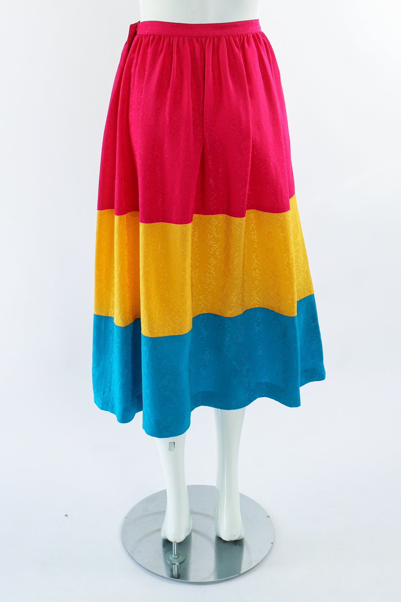 Vintage Neiman Marcus deadstock Silk Tiered Skirt Set on Mannequin Back at Recess LA