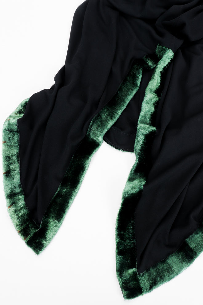 Vintage Janice Wainwright Crepe Jersey Skirt Slit Velvet detail