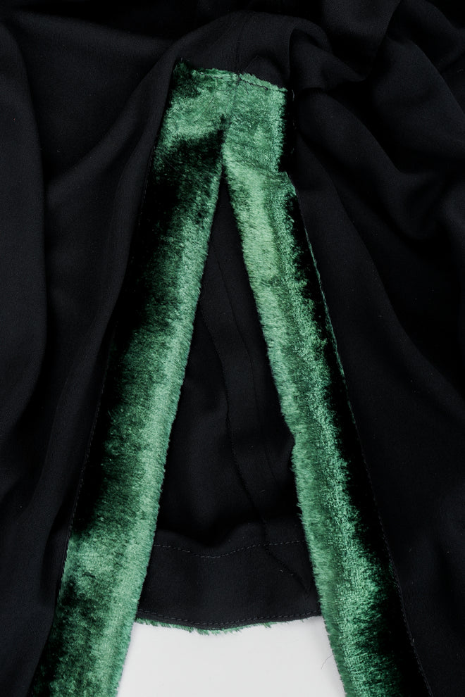 Vintage Janice Wainwright Crepe Jersey Skirt Slit Velvet detail
