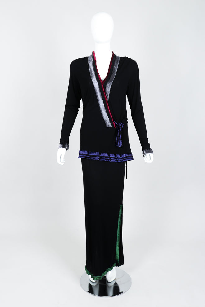 Vintage Janice Wainwright Crepe Jersey Top & Skirt Set on Mannequin Front at Recess Los Angeles