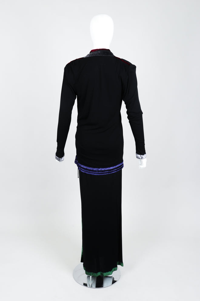 Vintage Janice Wainwright Crepe Jersey Top & Skirt Set on Mannequin Back at Recess Los Angeles