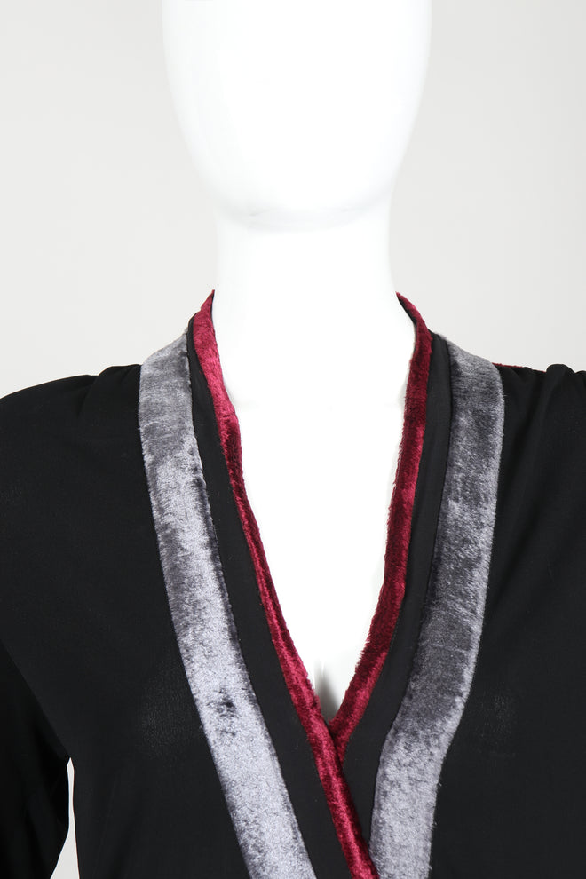 Vintage Janice Wainwright Crepe Jersey Top & Skirt Set on Mannequin Neckline at Recess Los Angeles