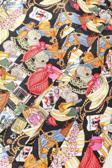 Recess Los Angele Designer Consignment Vintage Nicole Miller Giorgio Beverly Hills Print Pleated Wrap Skirt
