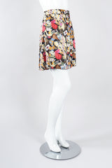 Recess Los Angele Designer Consignment Vintage Nicole Miller Giorgio Beverly Hills Print Pleated Wrap Skirt