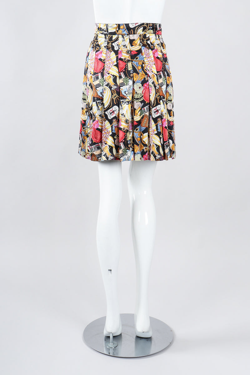 Recess Los Angele Designer Consignment Vintage Nicole Miller Giorgio Beverly Hills Print Pleated Wrap Skirt