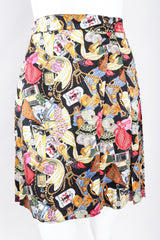 Recess Los Angele Designer Consignment Vintage Nicole Miller Giorgio Beverly Hills Print Pleated Wrap Skirt