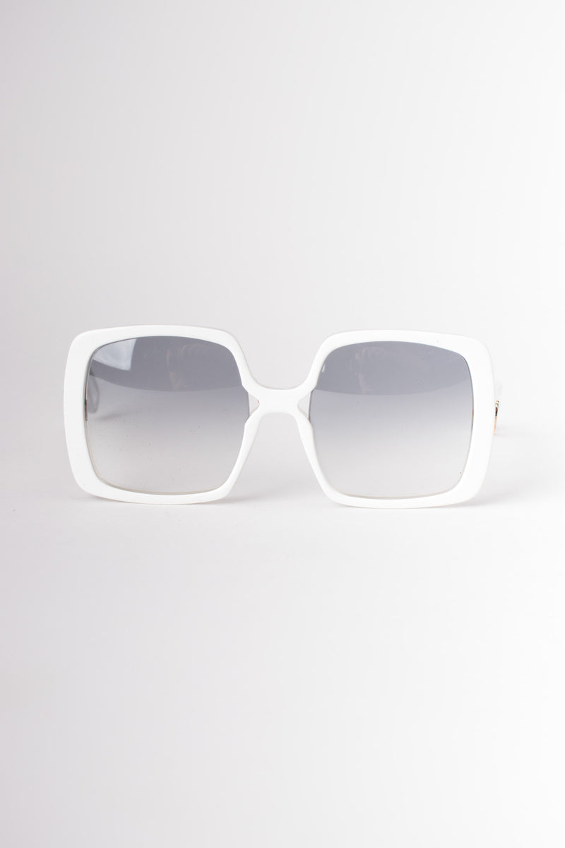 Nina Ricci Vintage Oversized White Square Outline Sunglasses