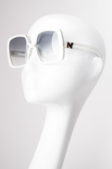 Nina Ricci Vintage Oversized White Square Outline Sunglasses