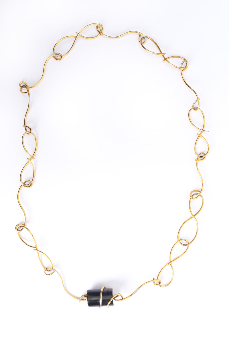 Vintage Nina Ricci Swirl Infinity Wire Necklace front @ Recess LA