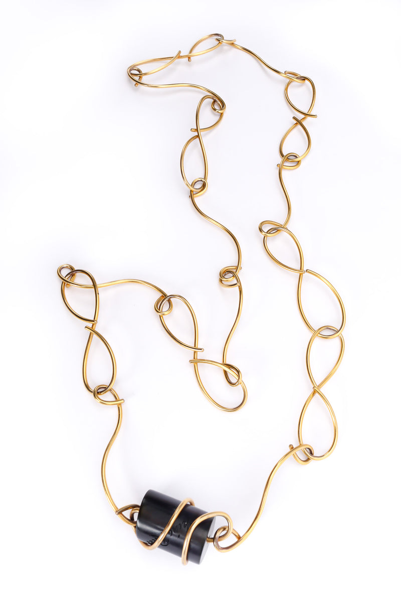 Vintage Nina Ricci Swirl Infinity Wire Necklace creative front @ Recess LA