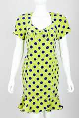 Vintage Nipon Petites Polka Dot Flounce Dress on Mannequin front crop at Recess Los Angeles