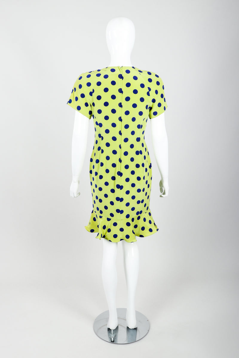 Vintage Nipon Petites Polka Dot Flounce Dress on Mannequin back at Recess Los Angeles