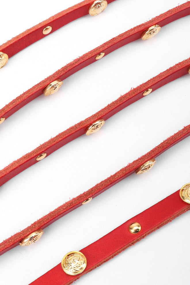 Recess Los Angeles Vintage Nitanova Medusa Medallion Leather Contour Strip Belt
