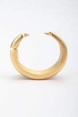 Recess Los Angeles Vintage Unsigned Les Bernard Matte Gold Hinged Cuff Bracelet