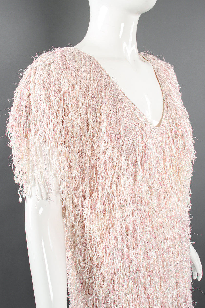 Vintage Fringe Knit Tinsel Tunic on Mannequin crop at Recess Los Angeles