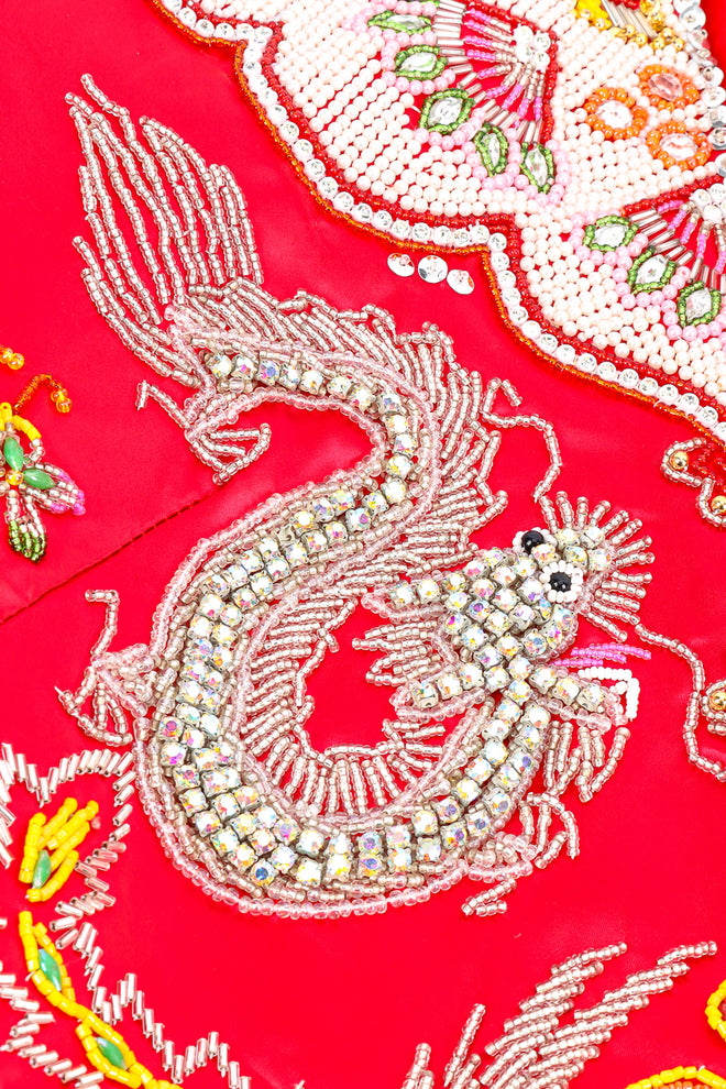Embellished silk dragon jacket beaded details @recessla