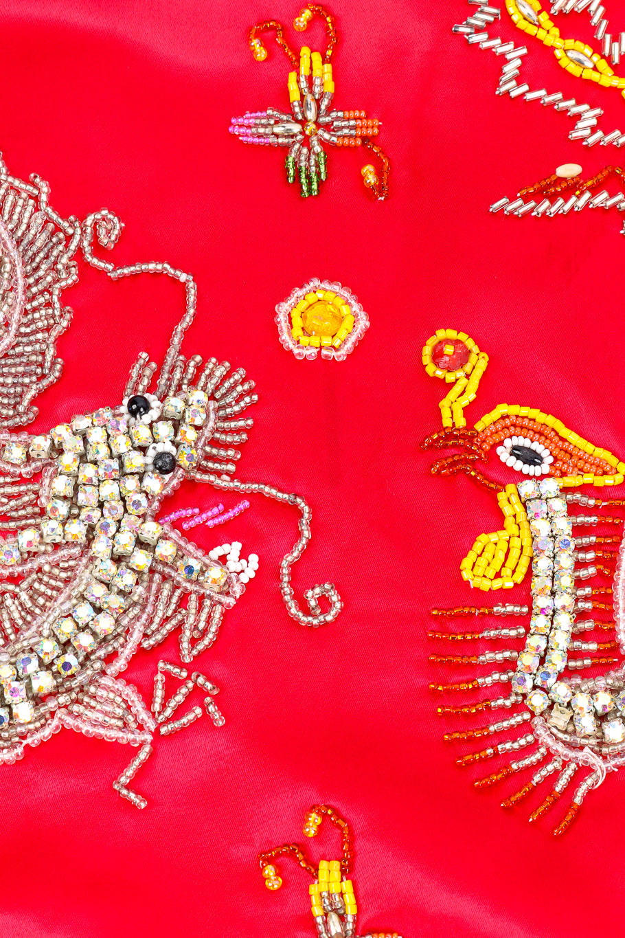 Embellished silk dragon jacket beaded details @recessla