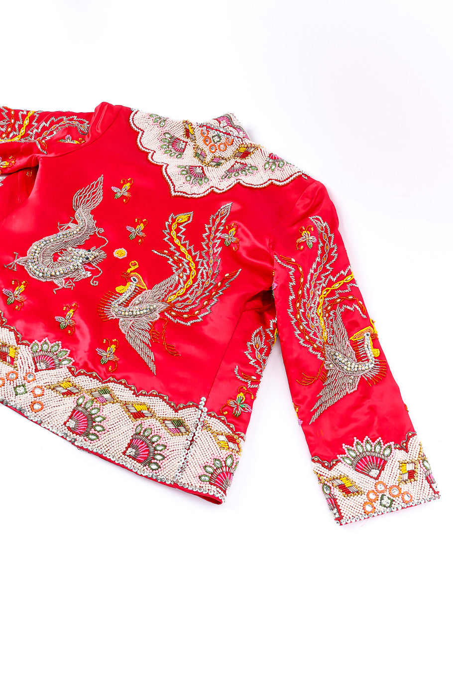 Embellished silk dragon jacket flat-lay @recessla
