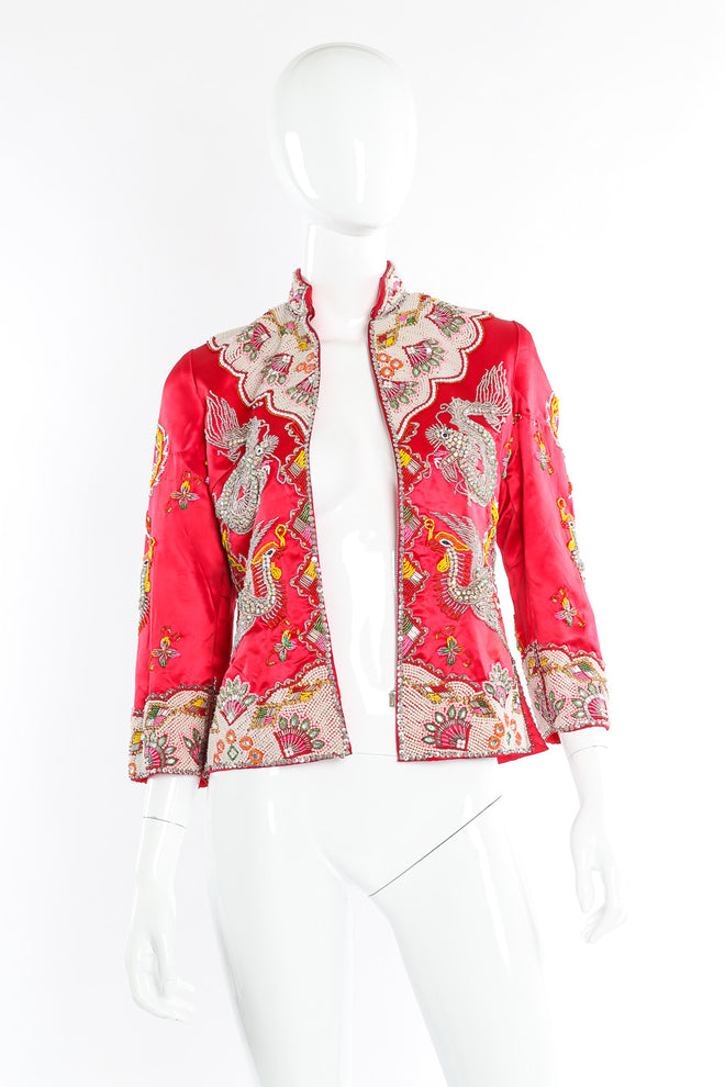 Embellished silk dragon jacket on mannequin @recessla