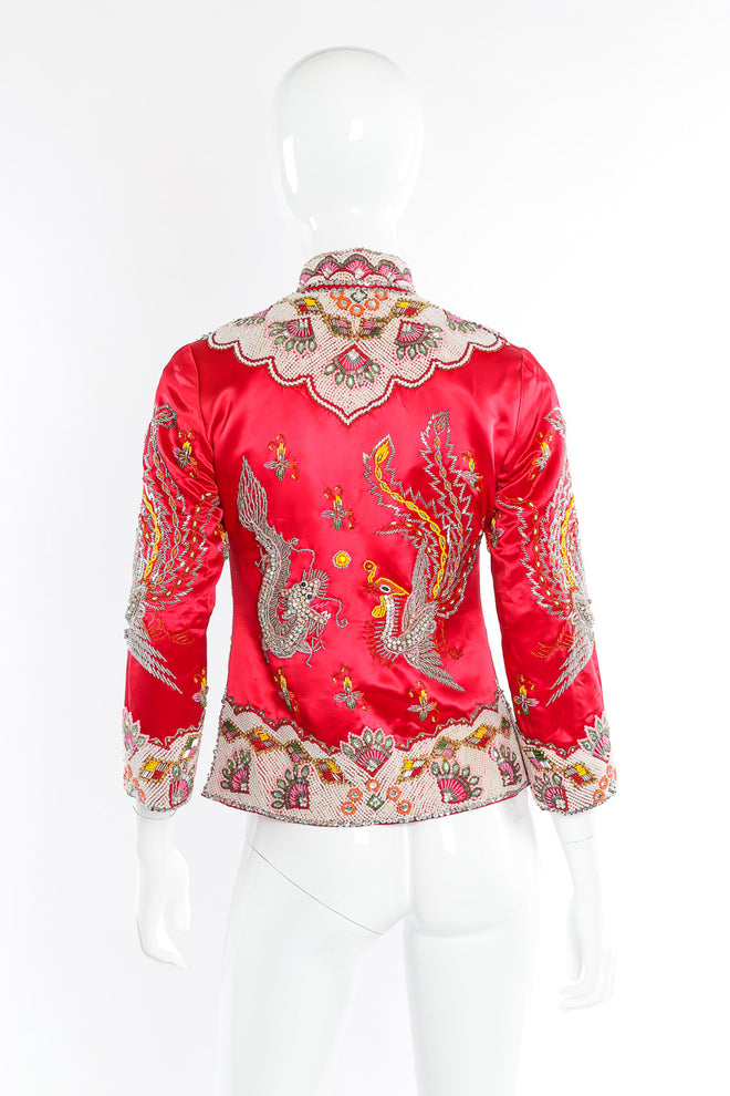 Embellished silk dragon jacket on mannequin @recessla
