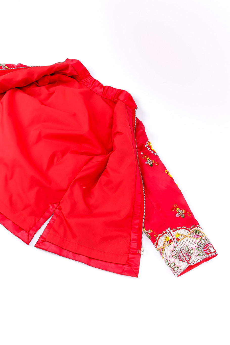 Embellished silk dragon jacket lining detail @recessla