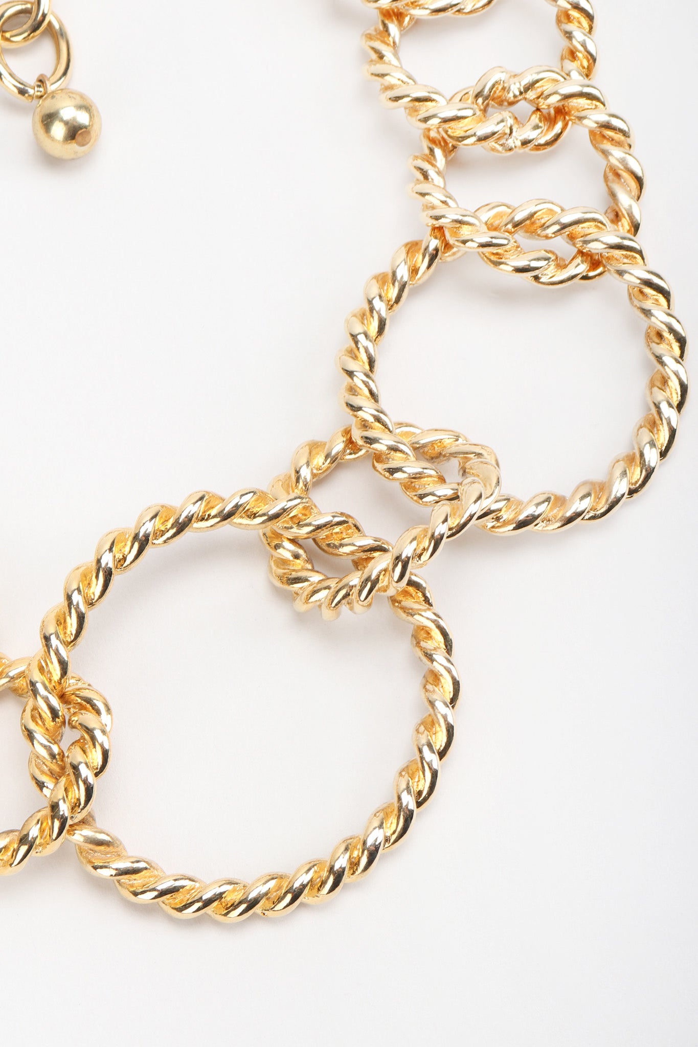 Recess Los Angeles Vintage Gold Twisted Rope Link Collar Necklace
