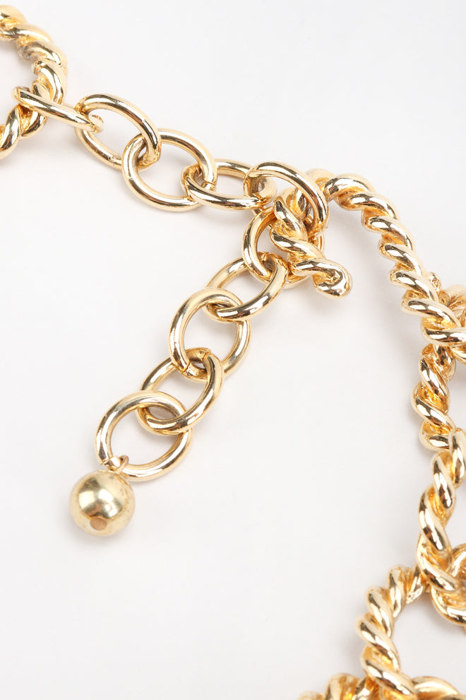 Recess Los Angeles Vintage Gold Twisted Rope Link Collar Necklace