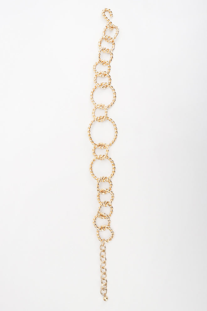 Recess Los Angeles Vintage Gold Twisted Rope Link Collar Necklace