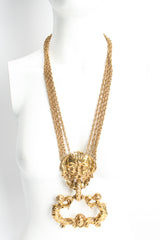 Vintage La Boca de Veritas Brass Door Knocker Pendant on Mannequin at Recess Los Angeles