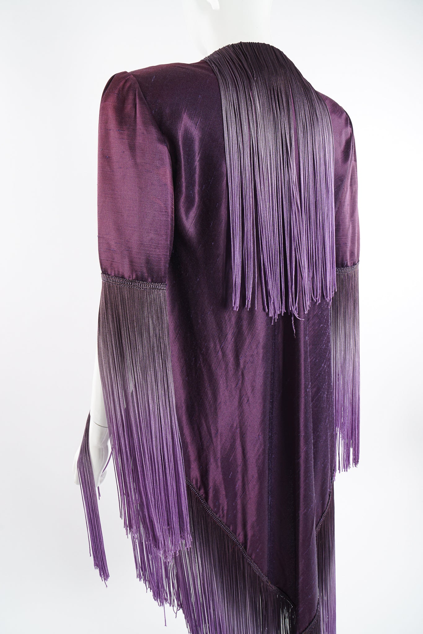 Vintage Ombré Fringe Shawl Jacket on Mannequin back crop at Recess Los Angeles