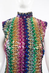 Vintage Rainbow Sequin Sheath Gown on Mannequin front crop at Recess Los Angeles