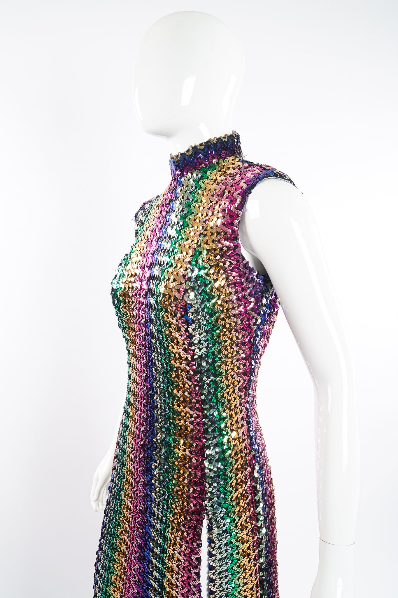 Vintage Rainbow Sequin Sheath Gown – Recess