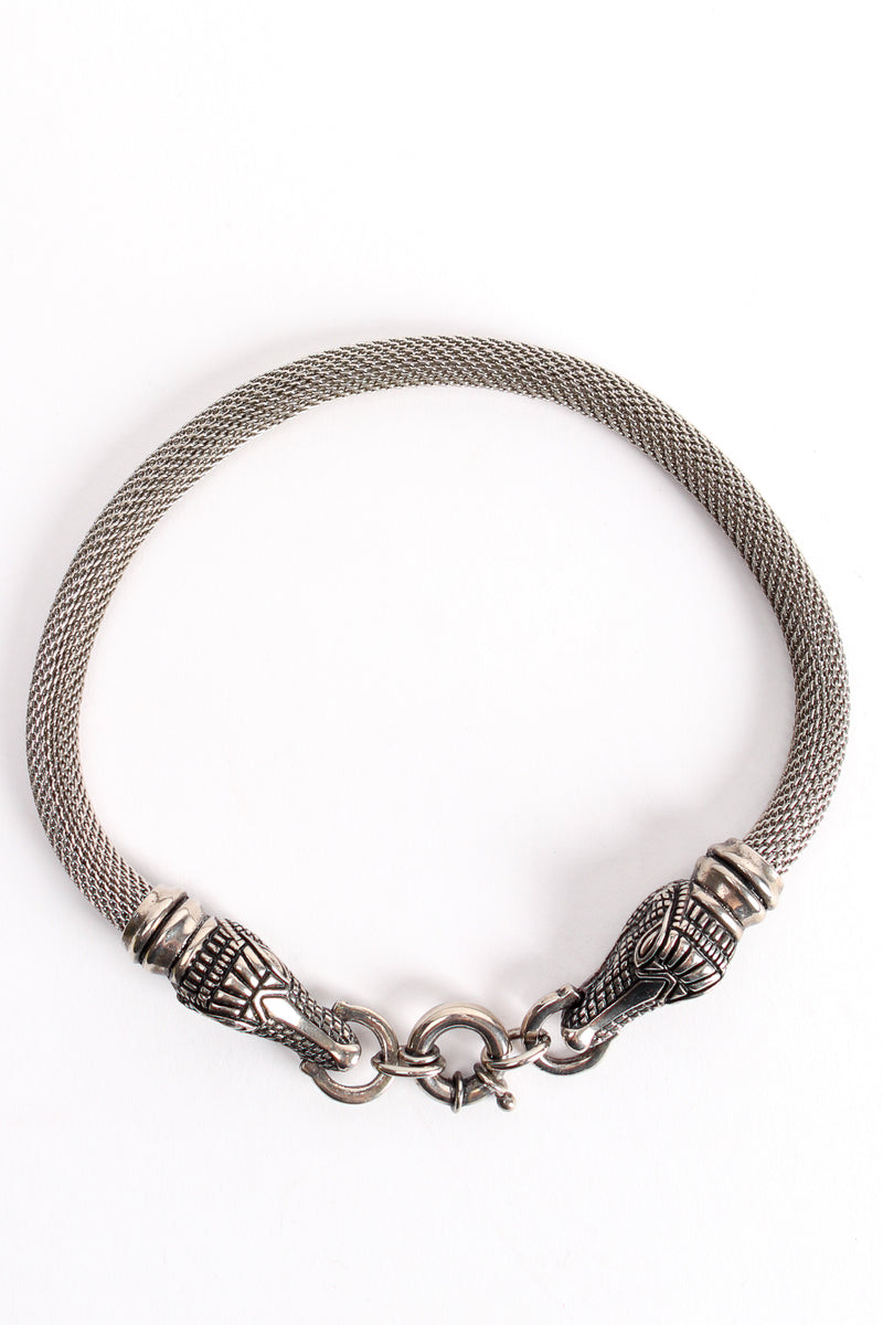 Vintage Silver Alligator Mesh Collar Necklace at Recess Los Angeles