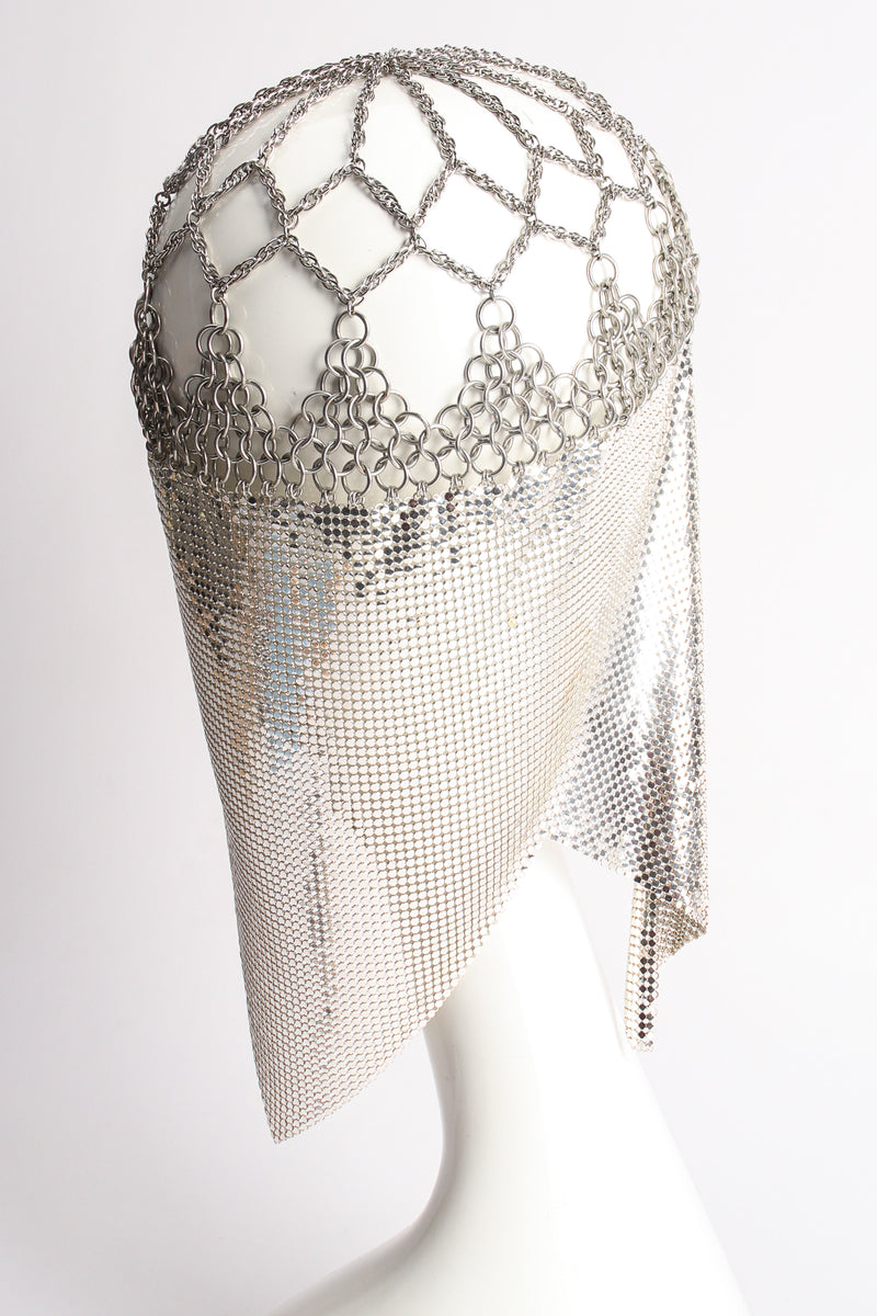 Vintage Liquid Mesh Chain Casque Coif Headdress on mannequin at Recess Los Angeles