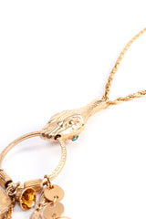 Vintage Snake Charm Fob Pendant Necklace backside at Recess Los Angeles