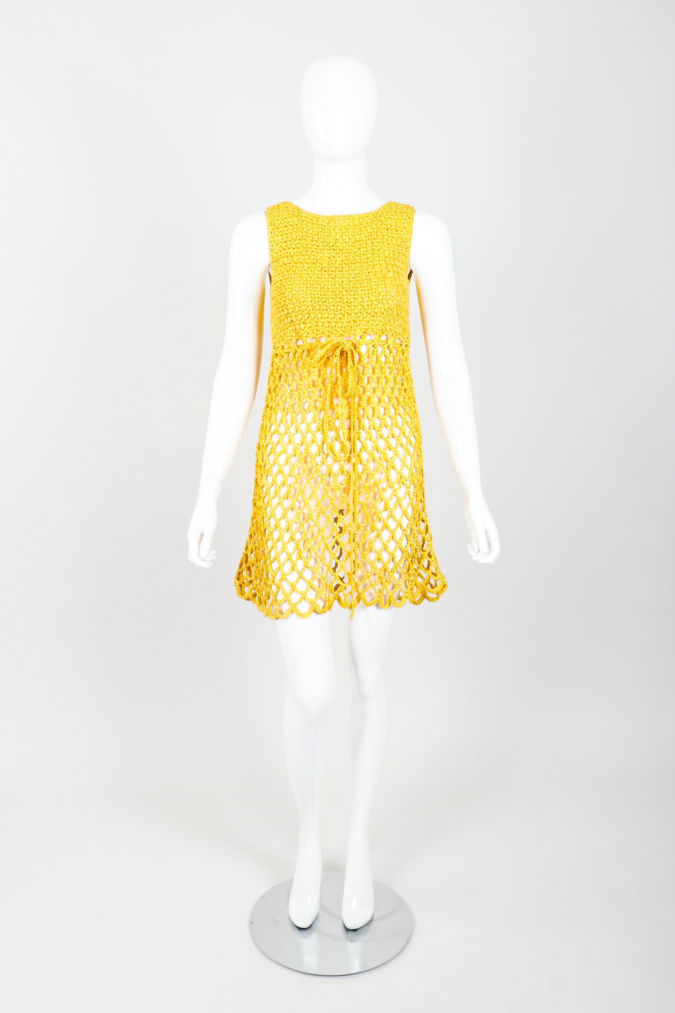 Vintage Crochet Net Dress Swim Coverup on Mannequin front at Recess Los Angeles