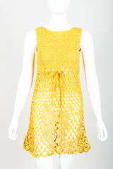 Vintage Crochet Net Dress Swim Coverup on Mannequin front crop at Recess Los Angeles