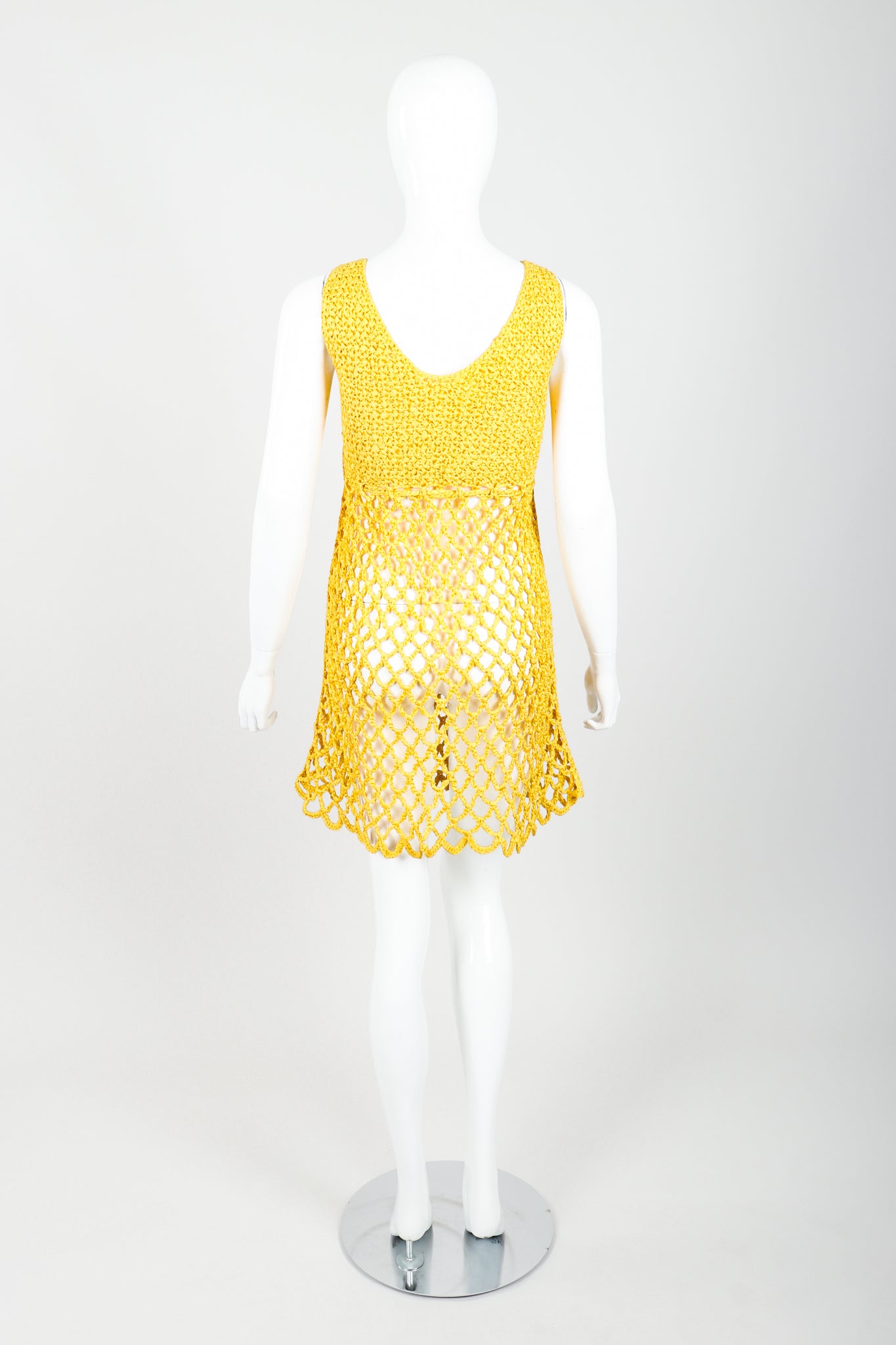 Vintage Crochet Net Dress Swim Coverup on Mannequin back at Recess Los Angeles