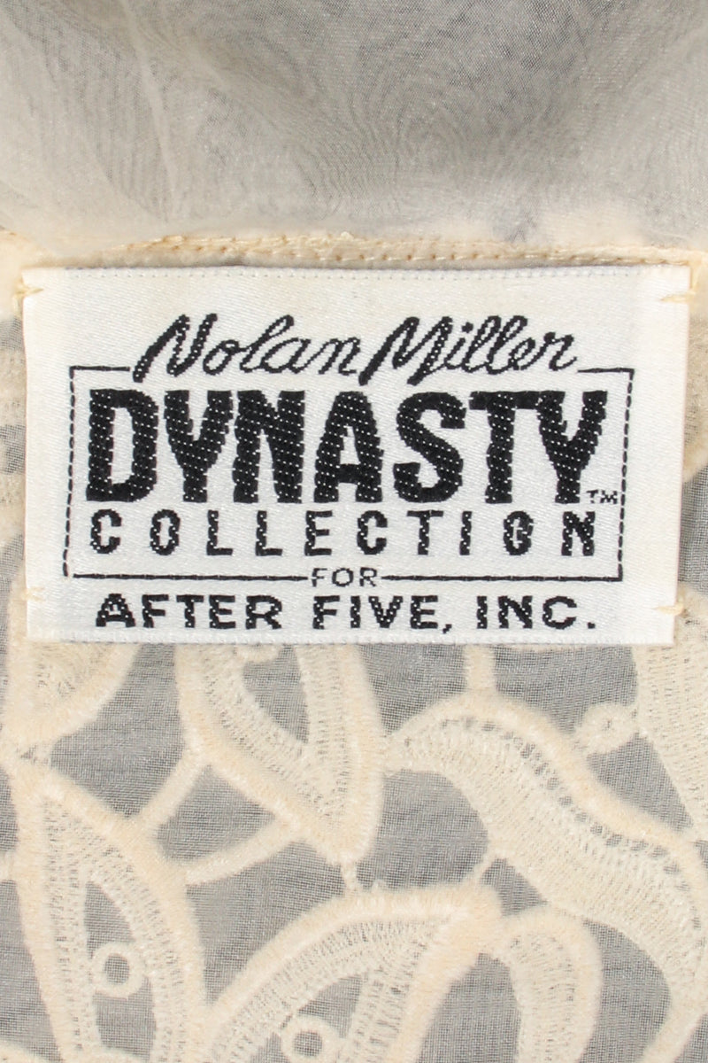 Vintage Nolan Miller Dynasty Lace Ruffle Bridal Wedding Jacket label at Recess LA