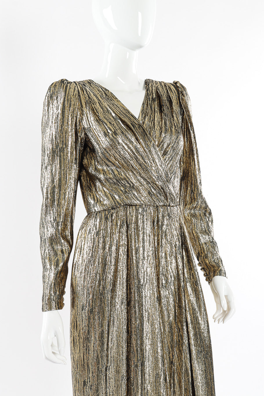 Metallic dress by Nolan Miller mannequin three quarter @recessla